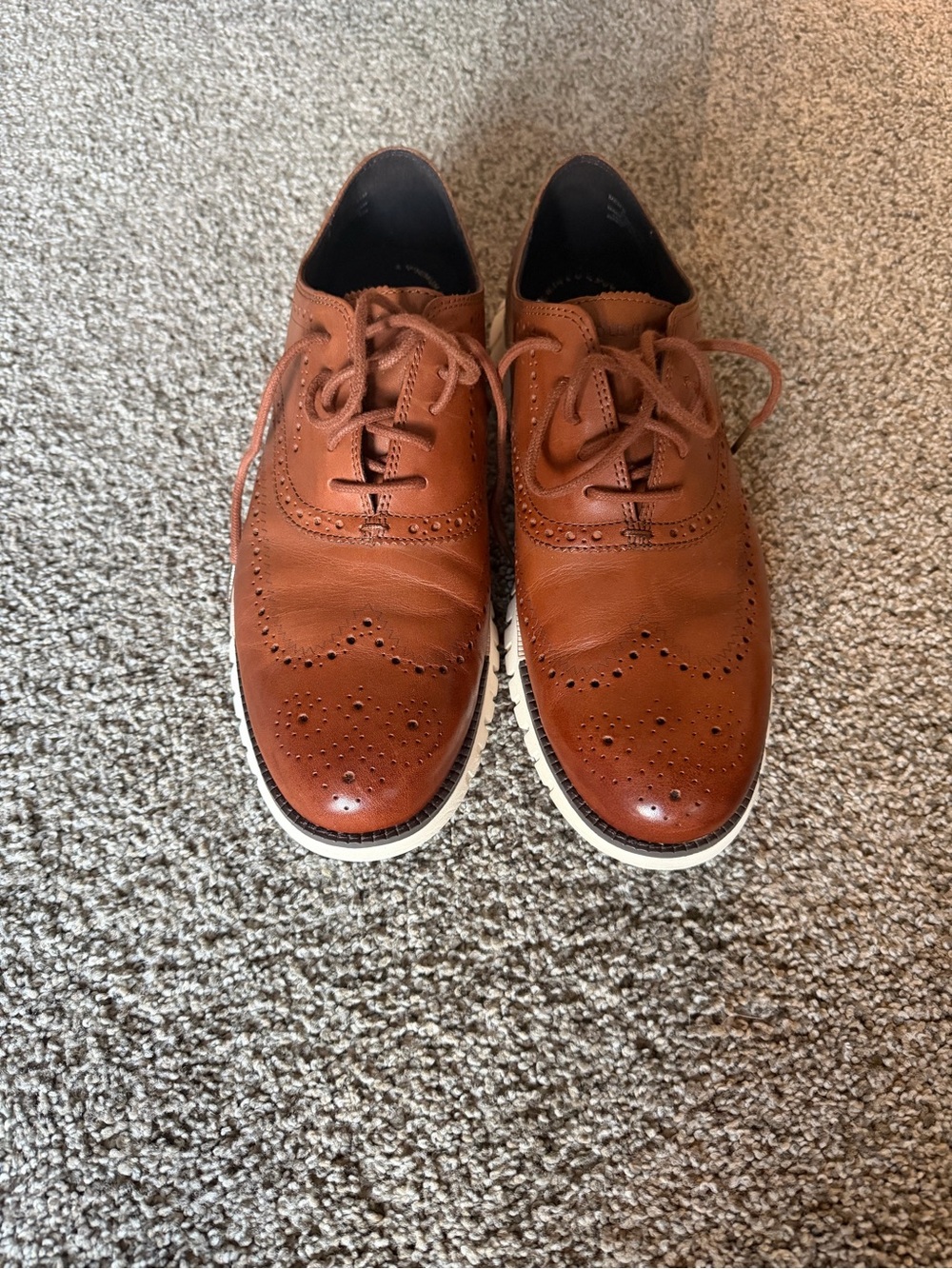 Cole Haan Cognac Leather Wingtip Derbys